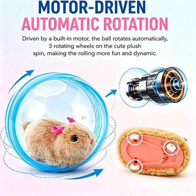 Electric Rolling Simulation Plush Toy for Cat Hamster - KAZIPAWS