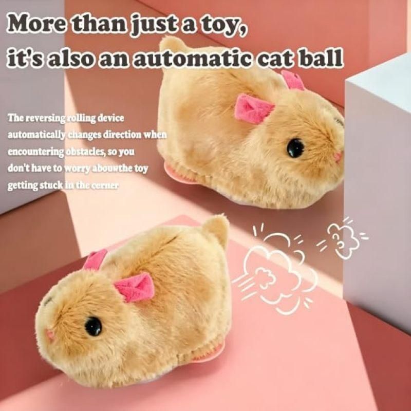 Electric Rolling Simulation Plush Toy for Cat Hamster - KAZIPAWS