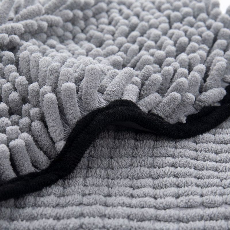 Hand-Insert Pet Absorbent Towel, Quick-Drying Bath Towel for Dogs & Cats—Gray - KAZIPAWS
