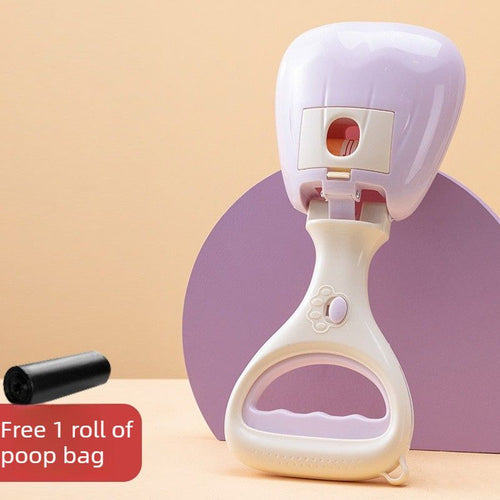 Portable Dog Poop Pickup Tool for Outdoor Walks Purple