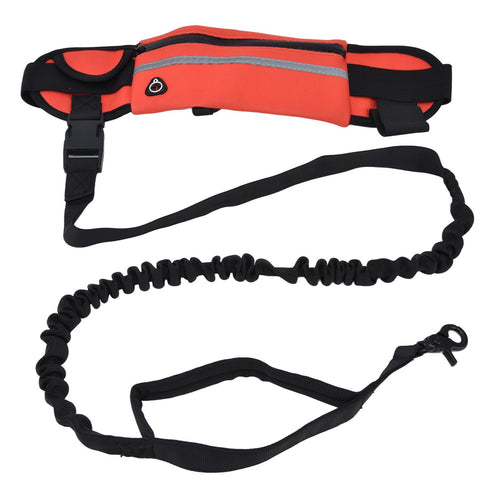 Hands Free Dog Leash Detachable Zipper Bag Reflective Strip