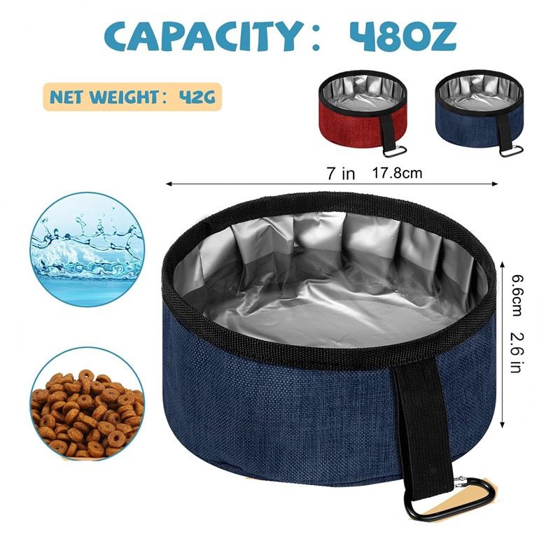 Durable Oxford Fabric Collapsible Dog Bowl Portable - KAZIPAWS