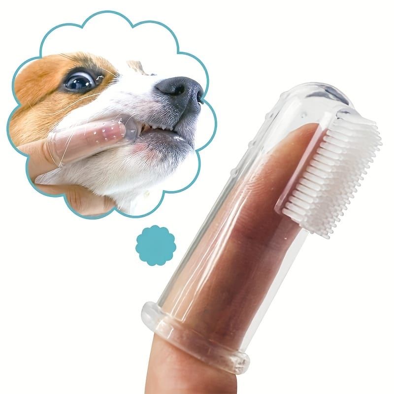 Soft Silicone Pet Finger Toothbrush Gentle Dental Care - KAZIPAWS