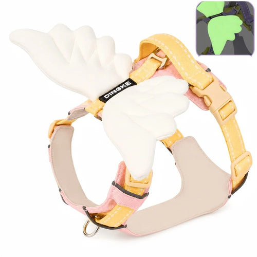 Glow-in-the-Dark Angel Wings Dog Harness — Breathable, No-Pull