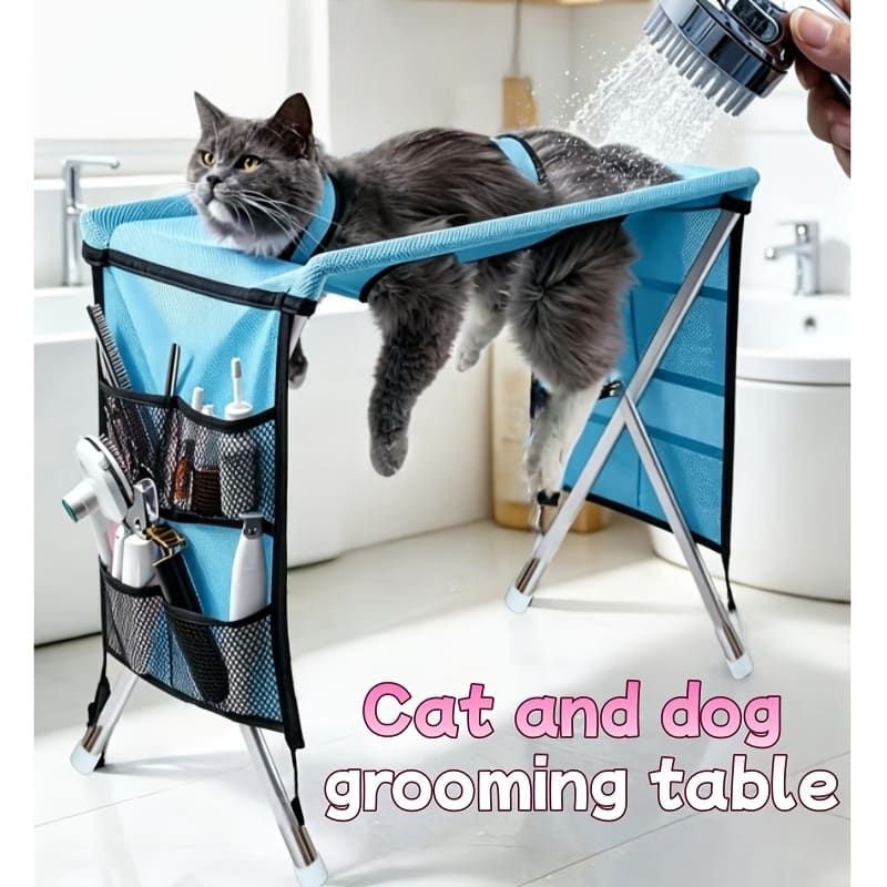 Foldable Pet Grooming Table for Cats and Small Dogs Multi - KAZIPAWS