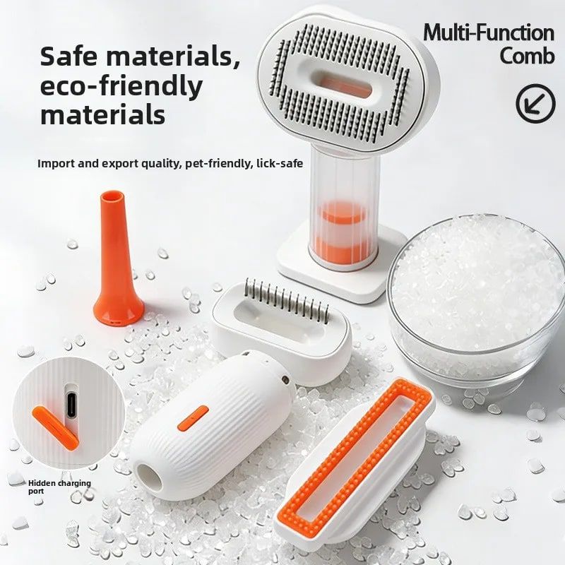 4 in 1 Pet Hair Vacuum Comb Rechargeable De Shedding - KAZIPAWS