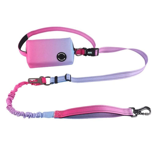Hands Free Dog Leash with Zipper Pouch Bungee Waist Leash