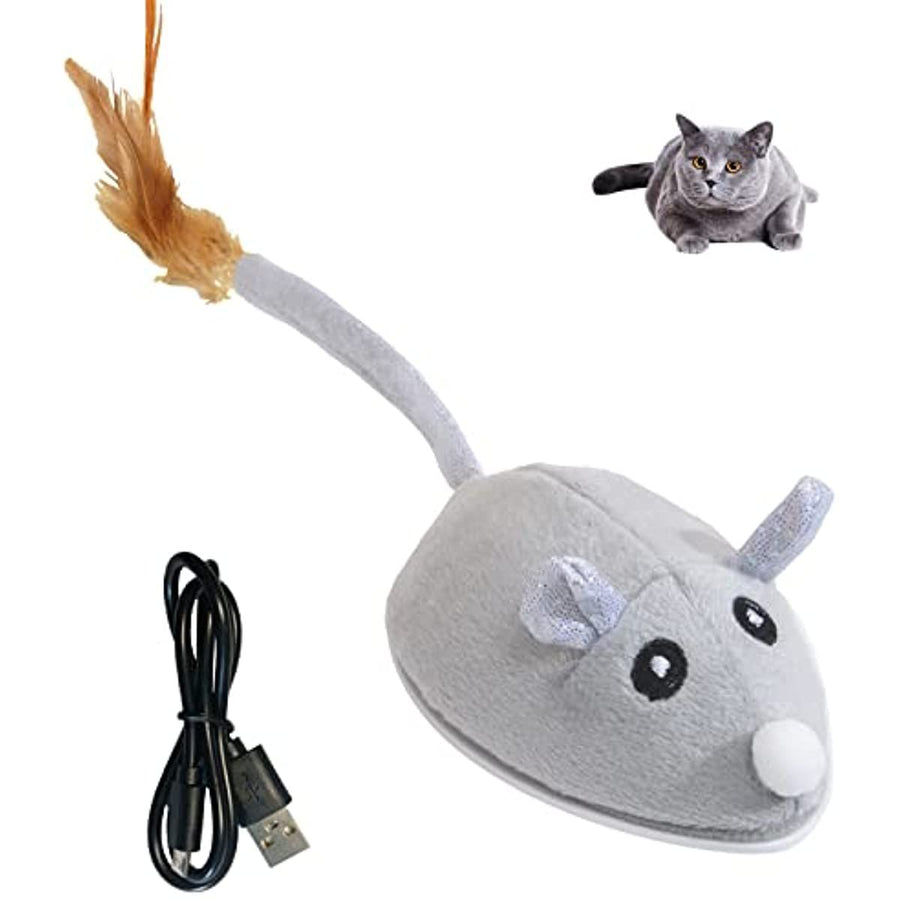 Automatic Cat Feather Wand Toy – Smart Sensing Interactive Mouse Toy - KAZIPAWS