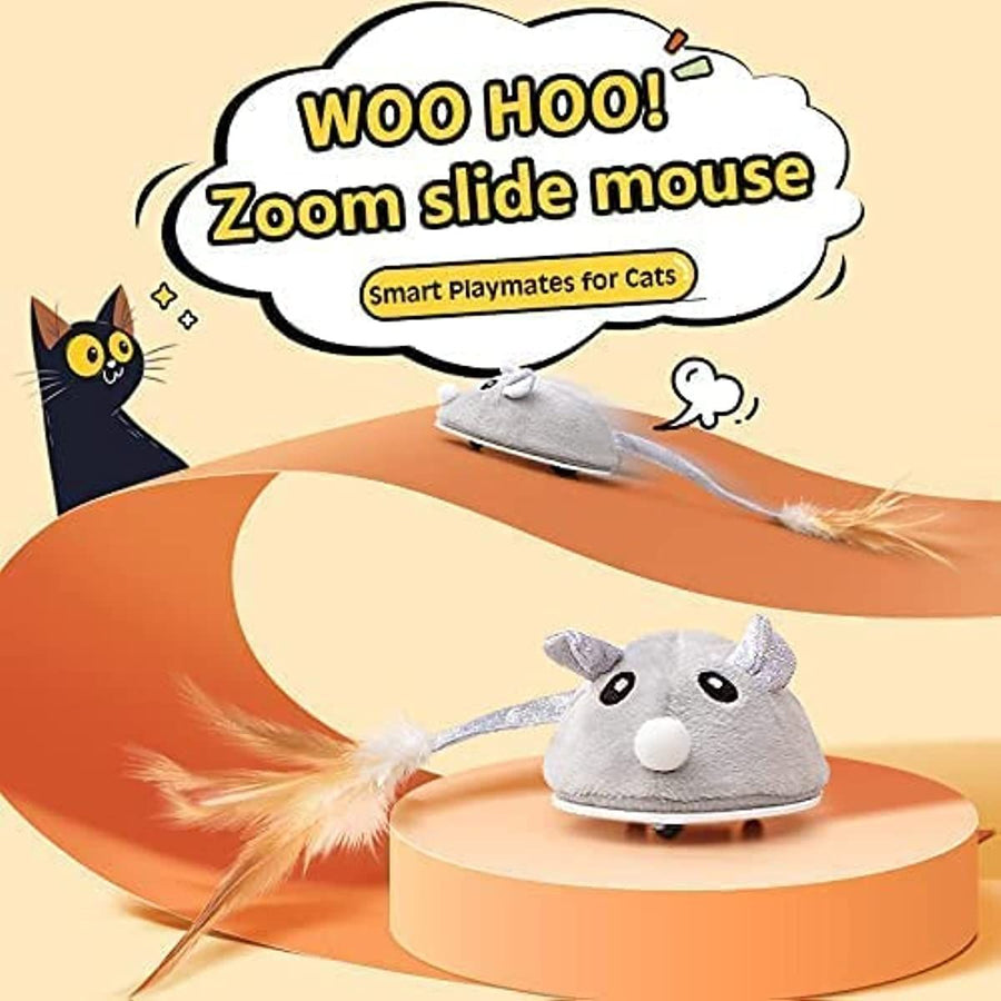 Automatic Cat Feather Wand Toy – Smart Sensing Interactive Mouse Toy - KAZIPAWS