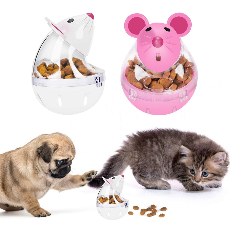 Cat Slow Feeder Cat Food Ball Mice Tumbler Shaped Pet Treat Ball Cat Food Toy Ball Pet Food Ball (2pcs) - KAZIPAWS