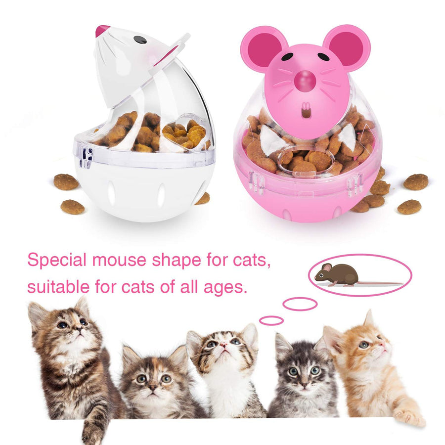 Cat Slow Feeder Cat Food Ball Mice Tumbler Shaped Pet Treat Ball Cat Food Toy Ball Pet Food Ball (2pcs) - KAZIPAWS