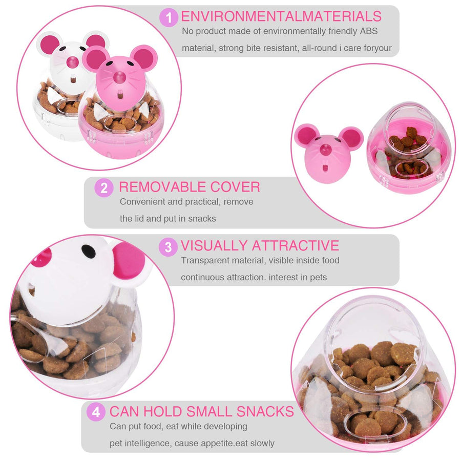 Cat Slow Feeder Cat Food Ball Mice Tumbler Shaped Pet Treat Ball Cat Food Toy Ball Pet Food Ball (2pcs) - KAZIPAWS