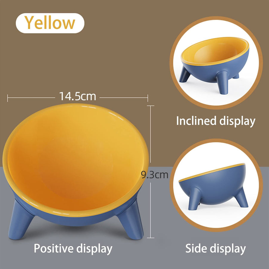 Tilted Cat Bowl Slanted Dog Bowl Non-Slip Raised Pet Food Bowl with Triangular Stand for Small Pets Non-Spill Cat Supplier Feeder - KAZIPAWS