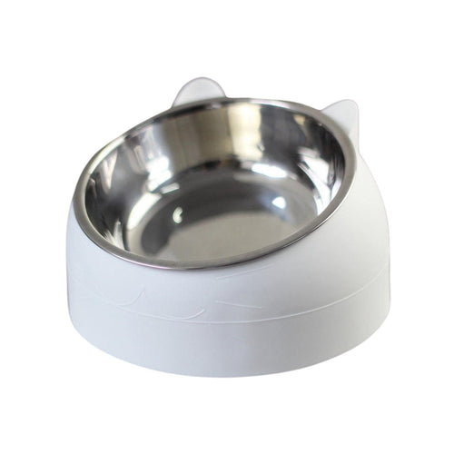 Pet Feeder Raised Water Food Feeder Stainless Steel Tilted