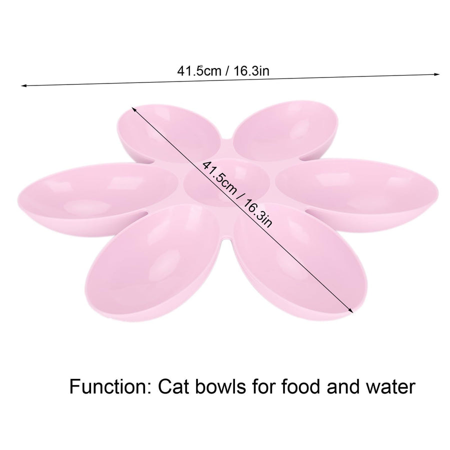Cat Food Bowls Non Slip Food Grade Flower Petals Shaped - KAZIPAWS