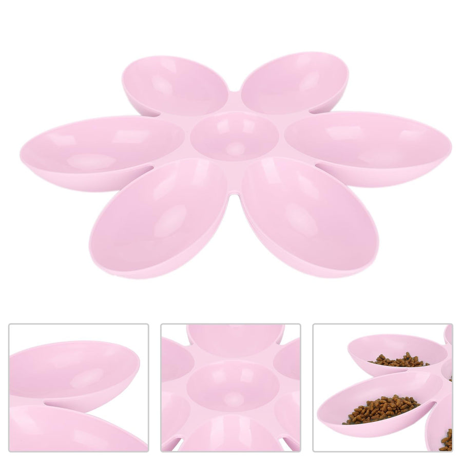 Cat Food Bowls Non Slip Food Grade Flower Petals Shaped - KAZIPAWS