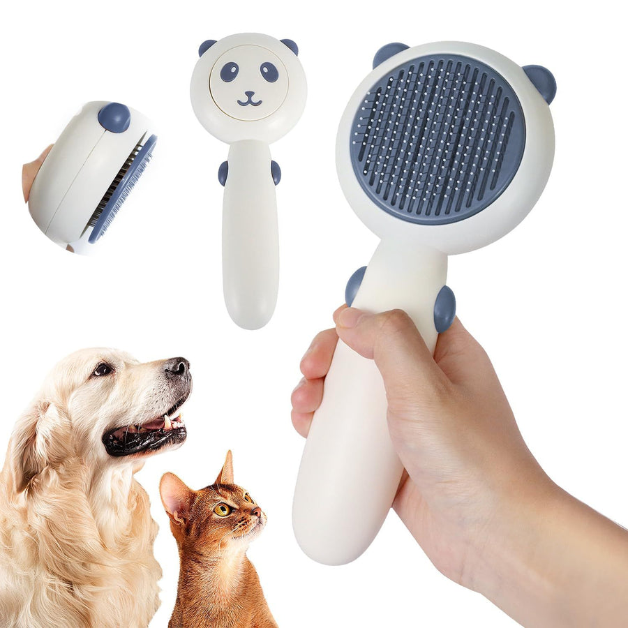 Cat Brush for Shedding, Dog Brush, Pet Grooming Self Cleaning Brush for Cats & Dogs, Cat Deshedding Brush Easily Removes (Blue) - KAZIPAWS