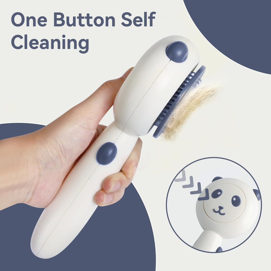 Cat Brush for Shedding, Dog Brush, Pet Grooming Self Cleaning Brush for Cats & Dogs, Cat Deshedding Brush Easily Removes (Blue) - KAZIPAWS