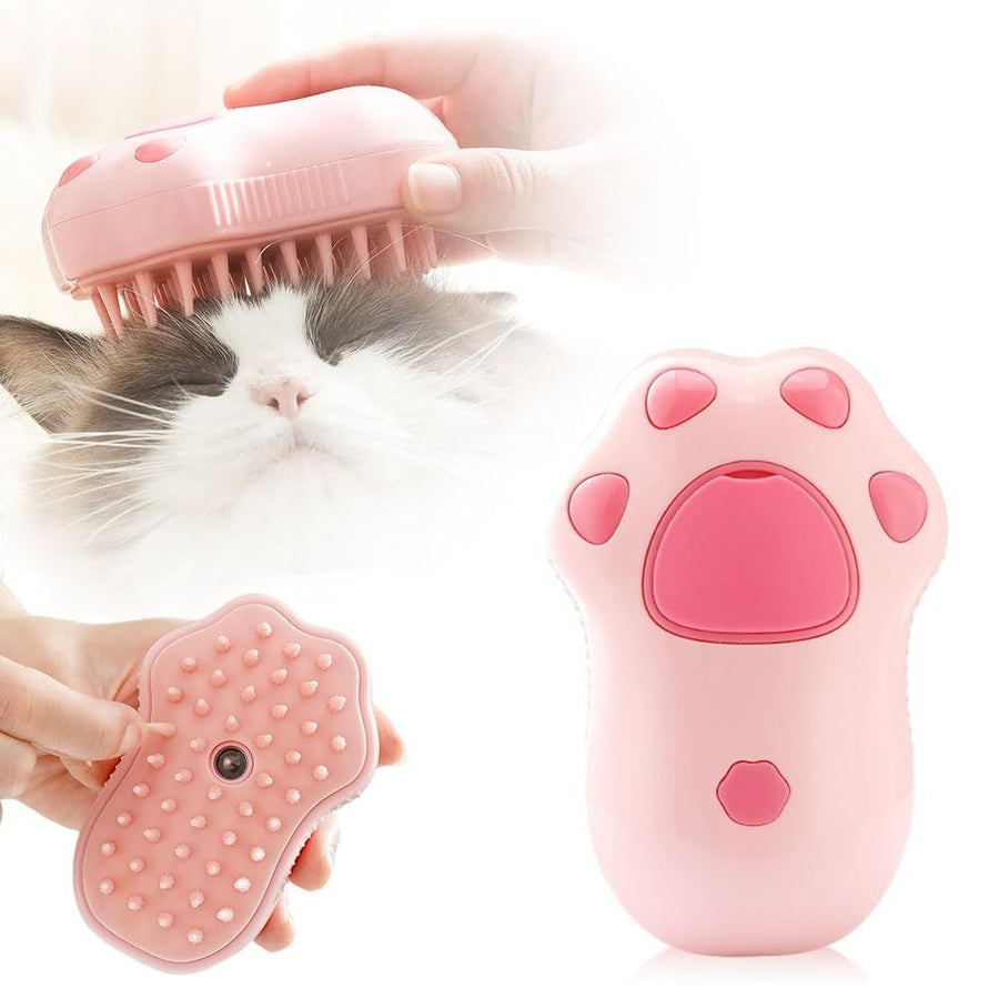Steam Cat Brush for Shedding and Grooming - Steamy Cat Brush to Easily Tame Cat Hair : Indoor Cat Brushes, Cat Grooming Supplies - KAZIPAWS