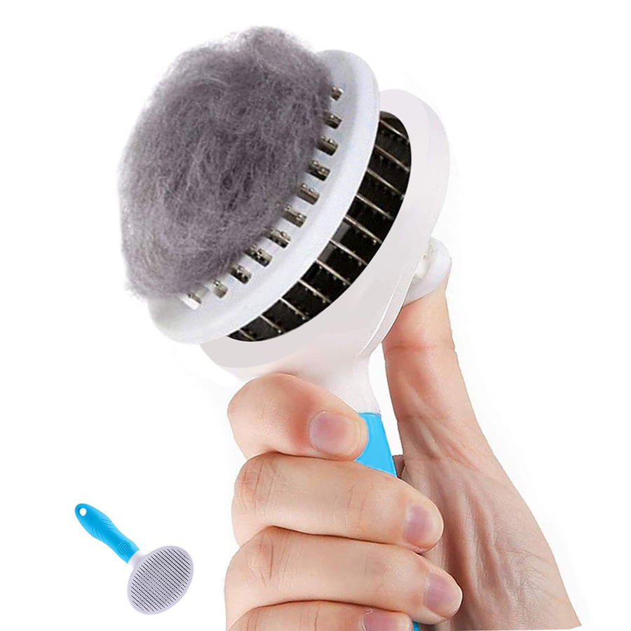 Cat Brush, Self Cleaning Brushes for Shedding and Grooming Removes Loose Undercoat,Mats Hair Grooming Brush for Cat - KAZIPAWS