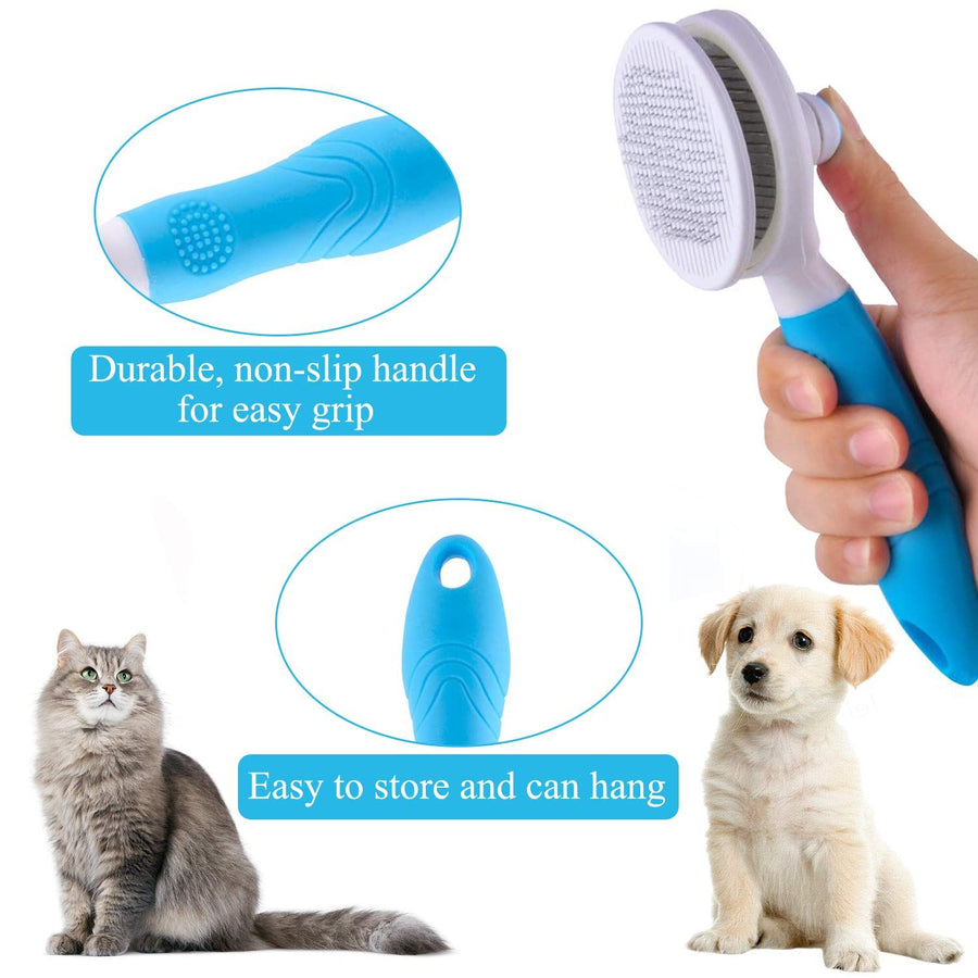 Cat Brush, Self Cleaning Brushes for Shedding and Grooming Removes Loose Undercoat,Mats Hair Grooming Brush for Cat - KAZIPAWS