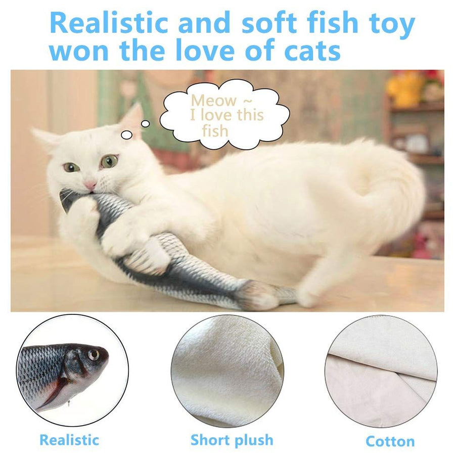 Electric Floppy Fish Dog Toy 11 Realistic Flopping Fish - KAZIPAWS