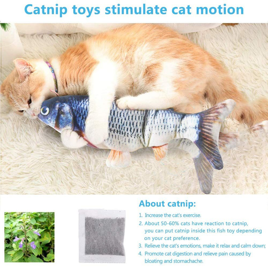 Electric Floppy Fish Dog Toy 11 Realistic Flopping Fish - KAZIPAWS