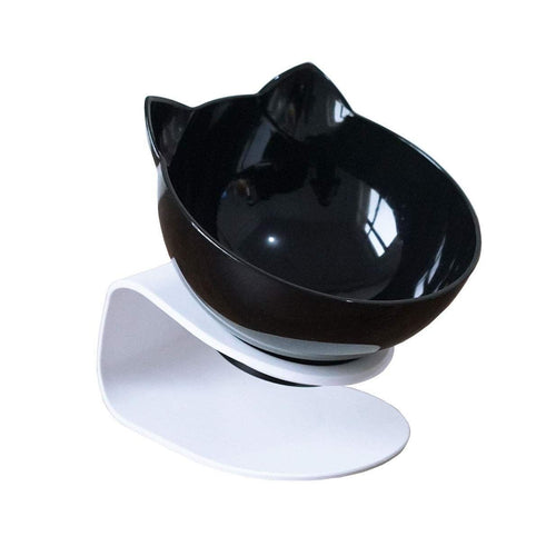 Cat Elevated Bowl with Raised Stand Tilted Neck Guard Stand