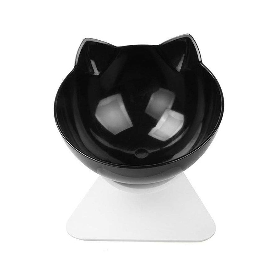 Cat Elevated Bowl with Raised Stand Tilted Neck Guard Stand - KAZIPAWS