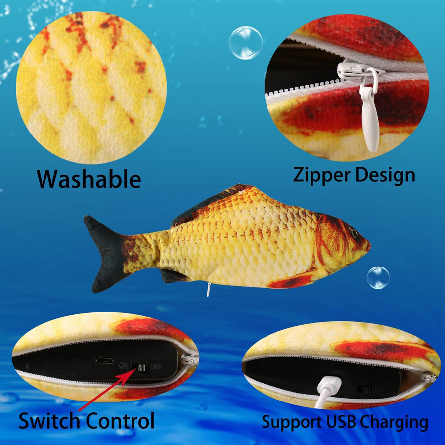 Electric Moving Dog Fish Toy Floppy Fish Cat Toys - KAZIPAWS