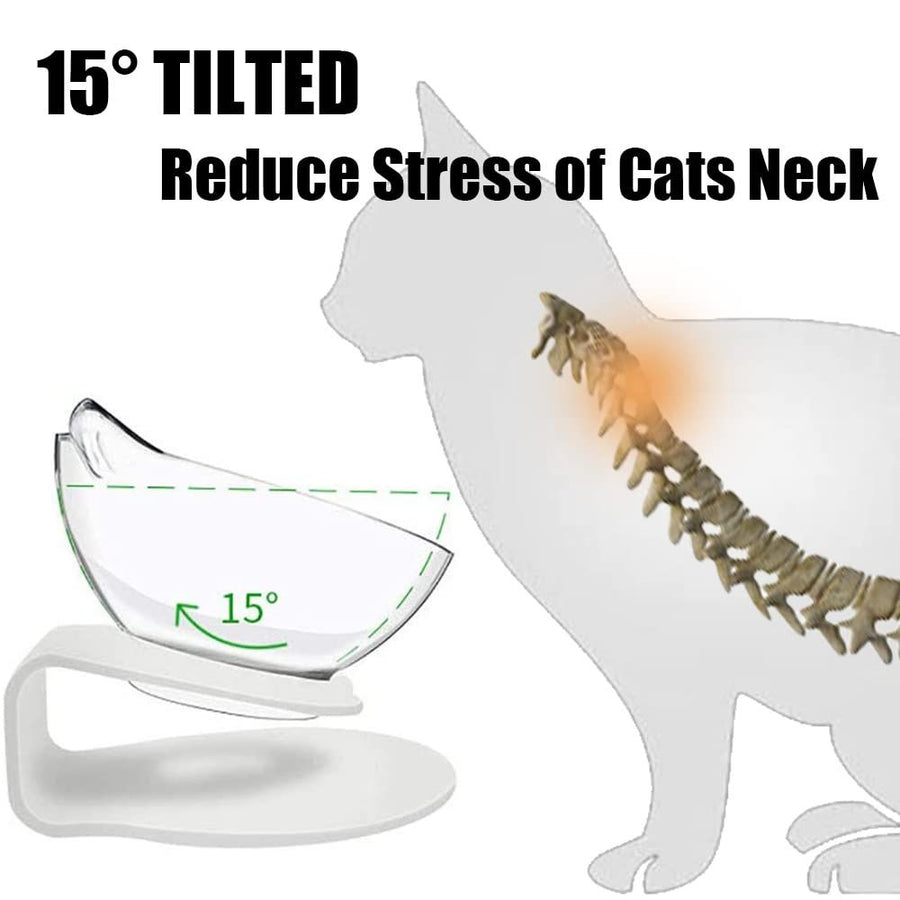 Raised Cat Bowl with Stand 15 Tilted Bowls - KAZIPAWS