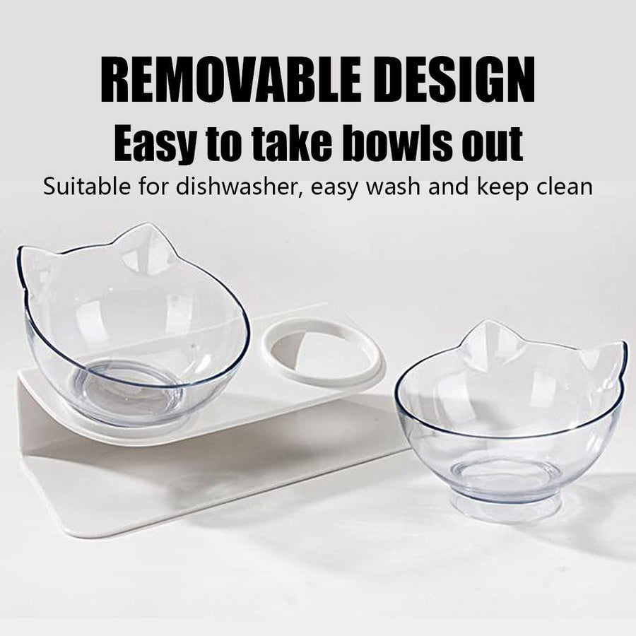 Raised Cat Bowl with Stand 15 Tilted Bowls - KAZIPAWS