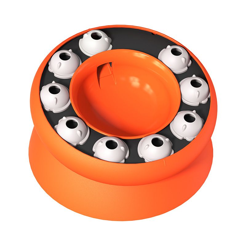 Cat Slow Feeder, Raised Cat Dog Food Bowls with Stand,Cat Puzzles Feeder Rotating Slow Feeder,Non-Slip Food Bowls (Orange) - KAZIPAWS