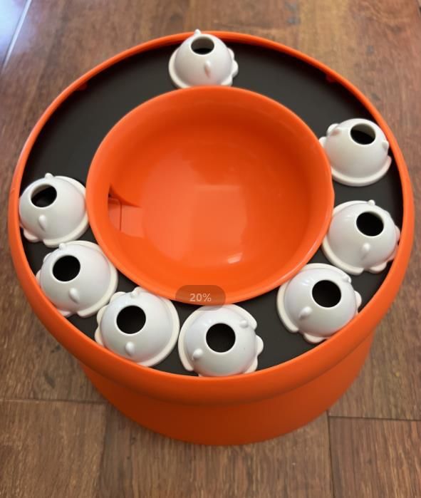 Cat Slow Feeder, Raised Cat Dog Food Bowls with Stand,Cat Puzzles Feeder Rotating Slow Feeder,Non-Slip Food Bowls (Orange) - KAZIPAWS