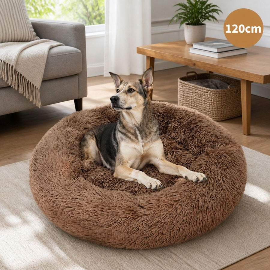 Pet Dog Bed Bedding Warm Plush Round Soft Nest - KAZIPAWS