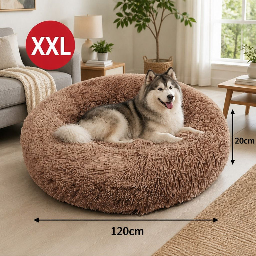 Pet Dog Bed Bedding Warm Plush Round Soft Nest - KAZIPAWS