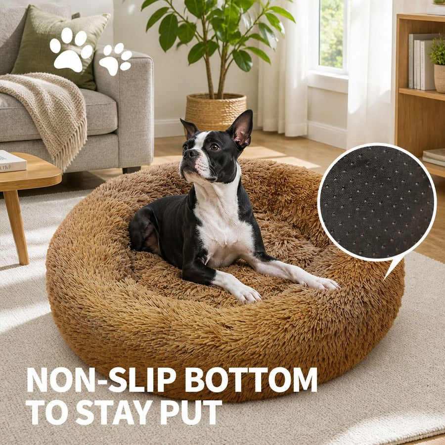 Pet Dog Bed Bedding Warm Plush Round Soft Nest - KAZIPAWS