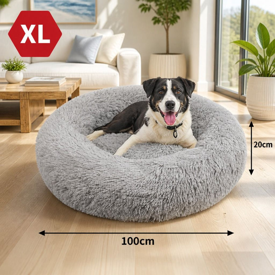 Pet Dog Bed Bedding Warm Plush Round Comfort Nest - KAZIPAWS