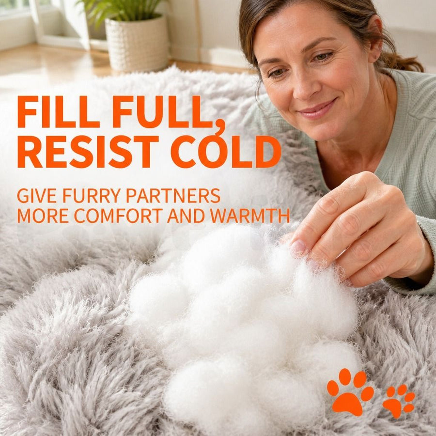 Pet Dog Bed Bedding Warm Plush Round Comfort Nest - KAZIPAWS