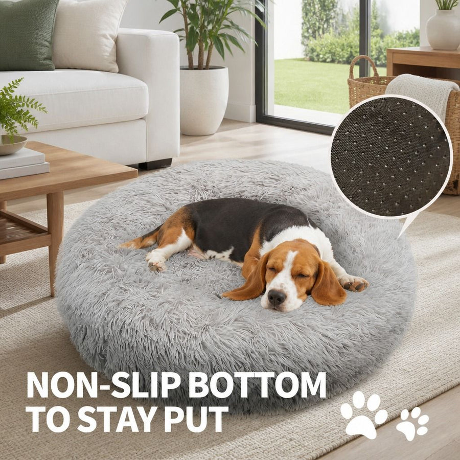 Pet Dog Bed Bedding Warm Plush Round Comfort Nest - KAZIPAWS