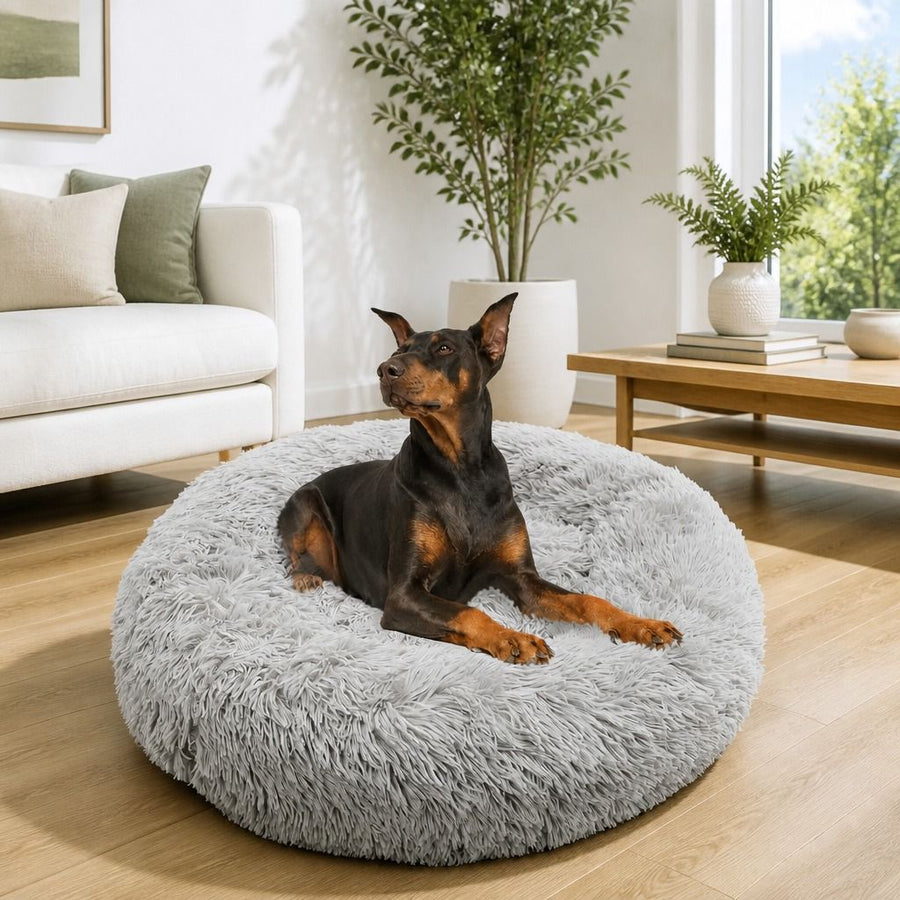 Pet Dog Bed Bedding Warm Plush Round Comfort Nest - KAZIPAWS