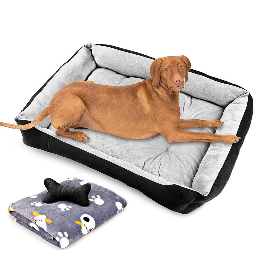 Vaka Navy Dog Bed Cat Calming Floor Mat Sleeping Cave - KAZIPAWS