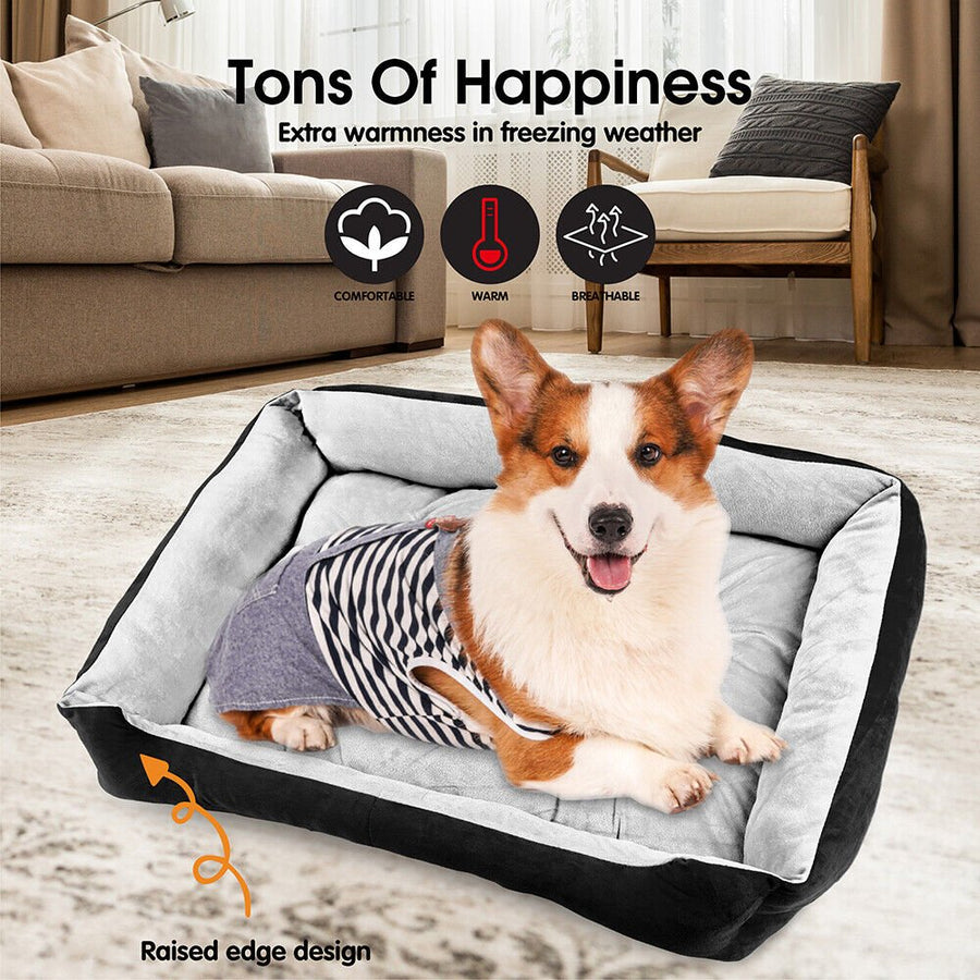 Vaka Navy Dog Bed Cat Calming Floor Mat Sleeping Cave - KAZIPAWS