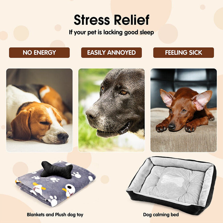 Vaka Navy Dog Bed Cat Calming Floor Mat Sleeping Cave - KAZIPAWS