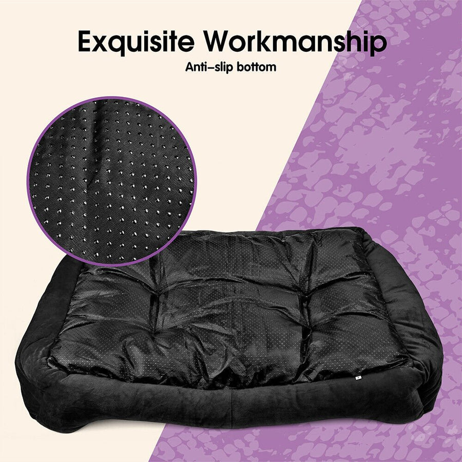 Vaka Navy Dog Bed Cat Calming Floor Mat Sleeping Cave - KAZIPAWS