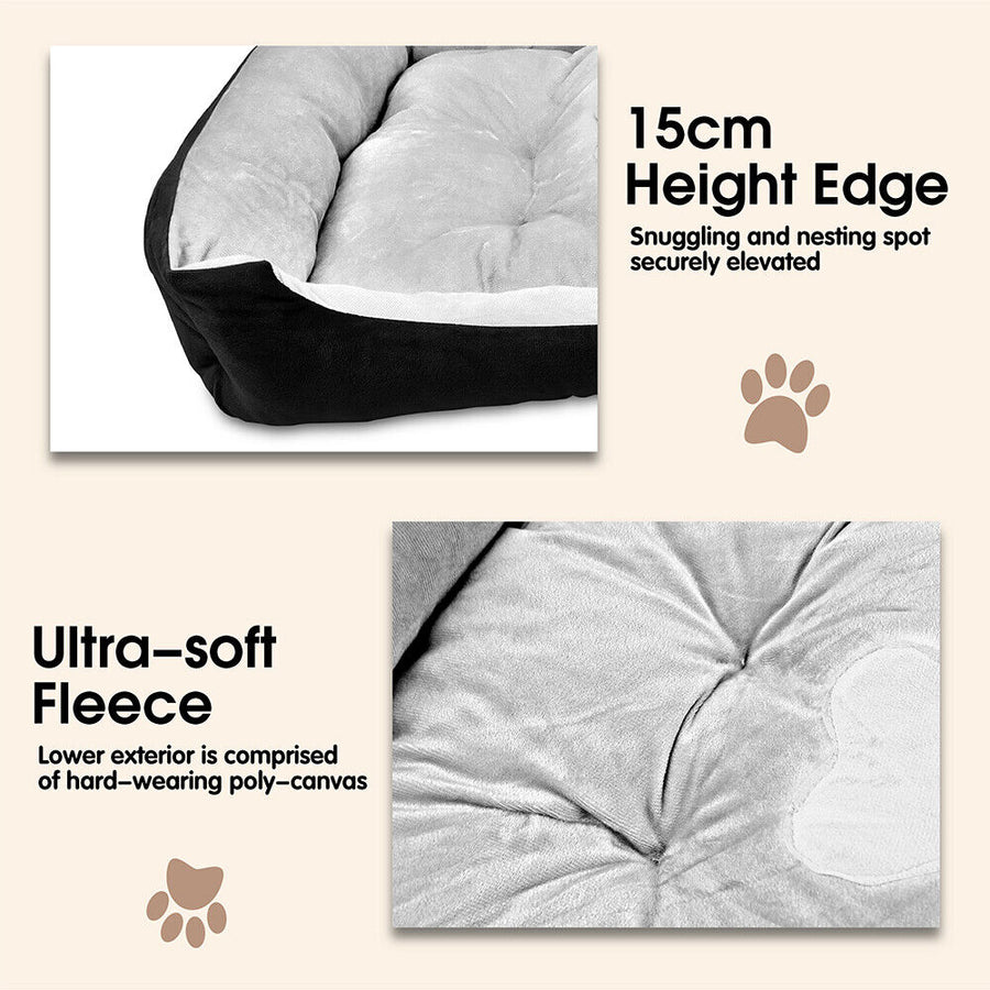 Vaka Navy Dog Bed Cat Calming Floor Mat Sleeping Cave - KAZIPAWS