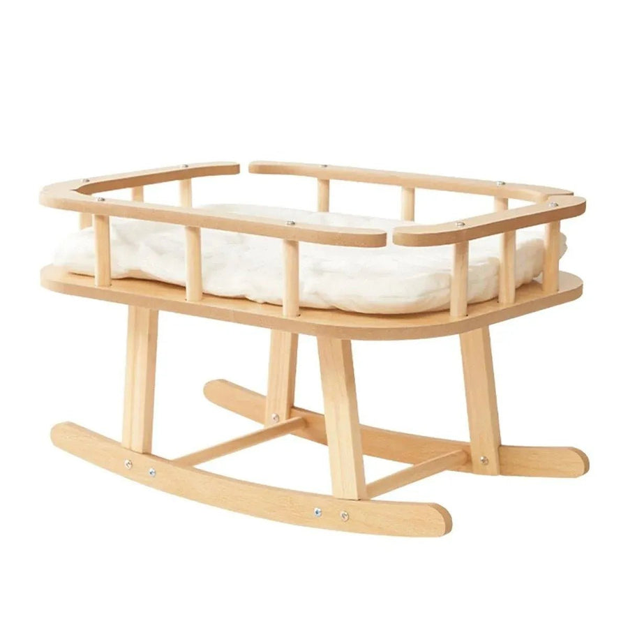 Wooden Cat Bed Simple Rocking Bed Comfortable Elevated - KAZIPAWS