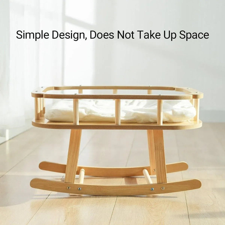 Wooden Cat Bed Simple Rocking Bed Comfortable Elevated - KAZIPAWS
