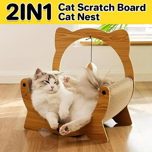 2-in-1 Cat Nest Scratching Board Claw Sharpening Bed