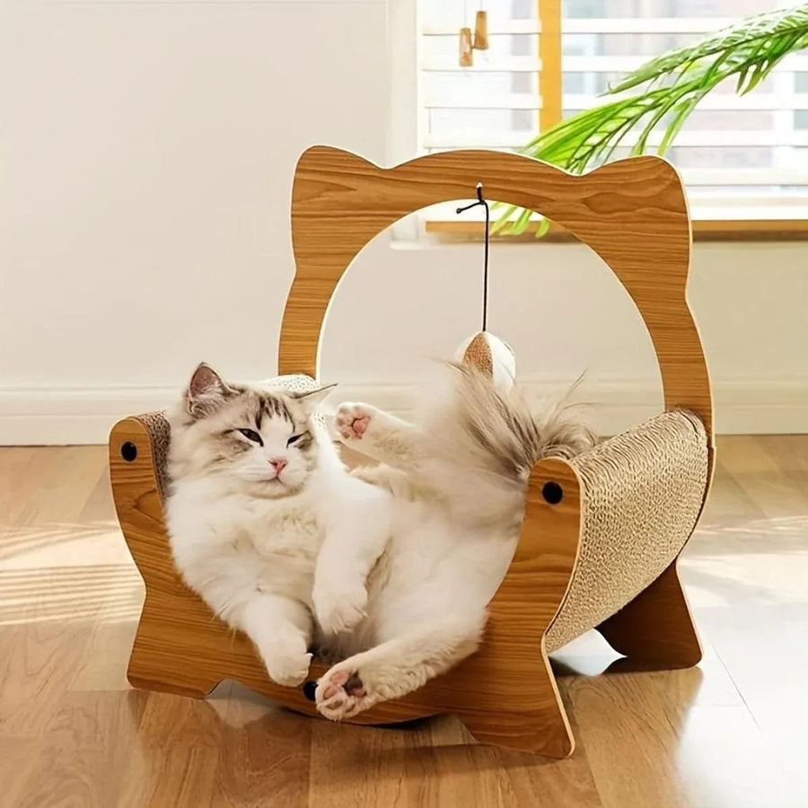 2-in-1 Cat Nest Scratching Board Claw Sharpening Bed - KAZIPAWS